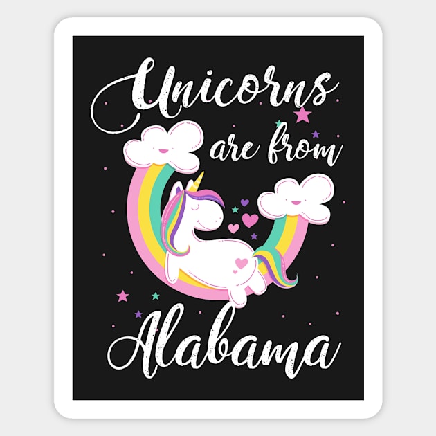 Unicorns Are From Alabama Sticker by helloshirts